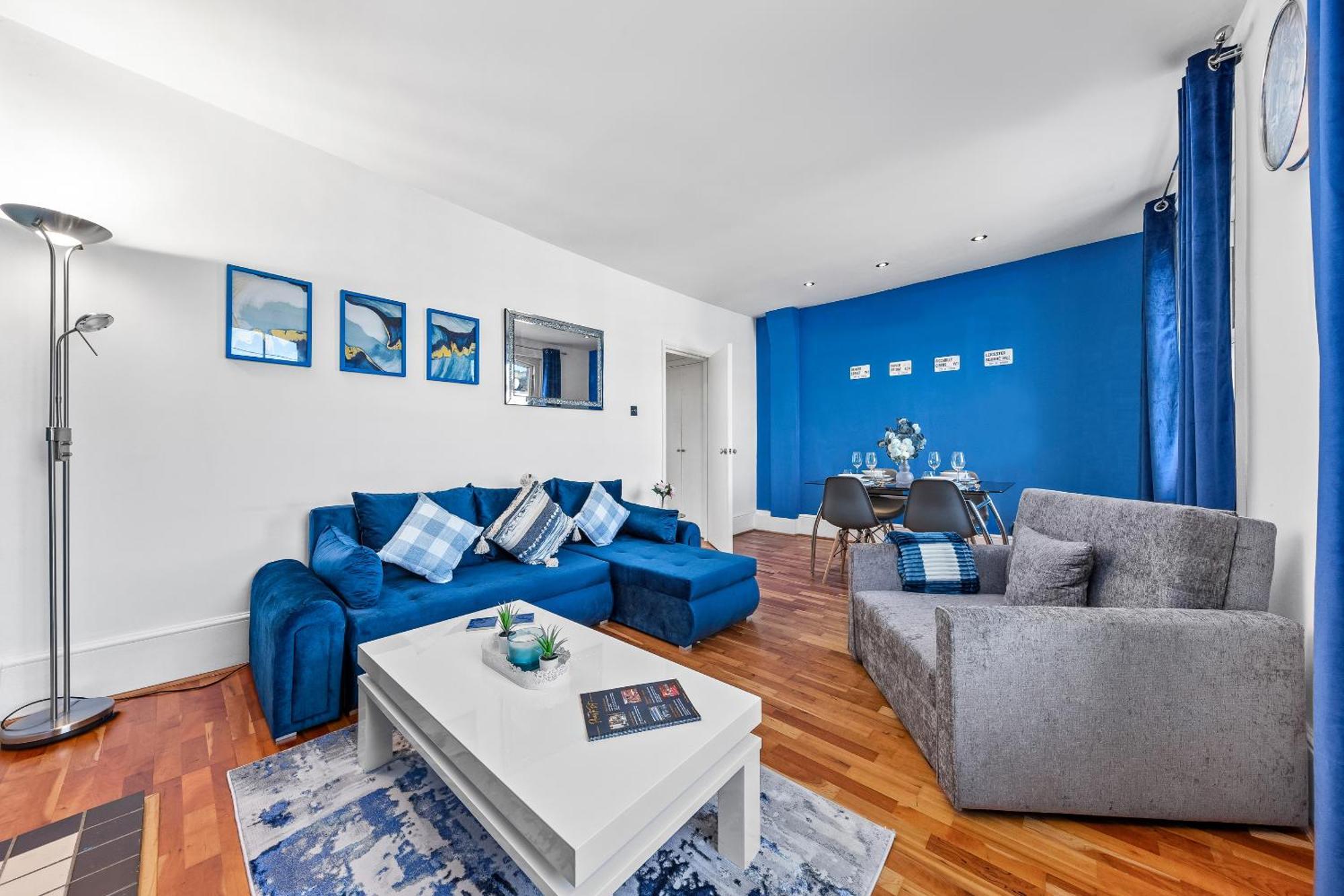Balcony Blue Theme 1 Bedroom Central London Luxury Flat Near Hyde Park! Accommodates Up To 6! Double Sofa Bed And Next To Station! Экстерьер фото