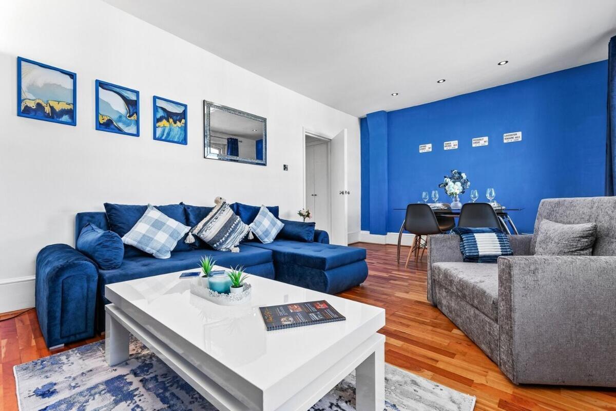 Balcony Blue Theme 1 Bedroom Central London Luxury Flat Near Hyde Park! Accommodates Up To 6! Double Sofa Bed And Next To Station! Экстерьер фото