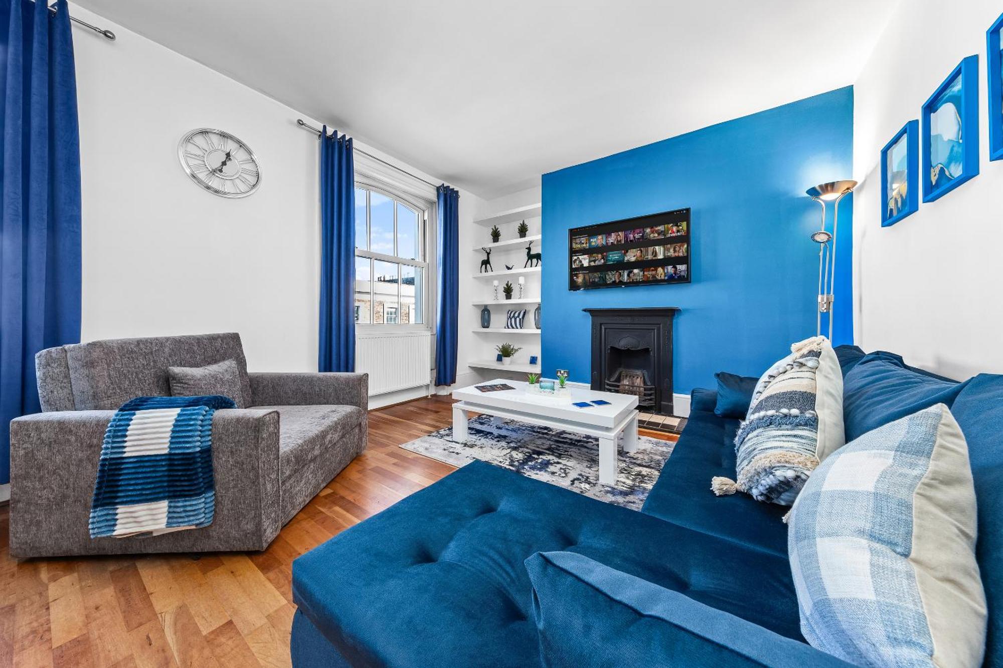 Balcony Blue Theme 1 Bedroom Central London Luxury Flat Near Hyde Park! Accommodates Up To 6! Double Sofa Bed And Next To Station! Экстерьер фото